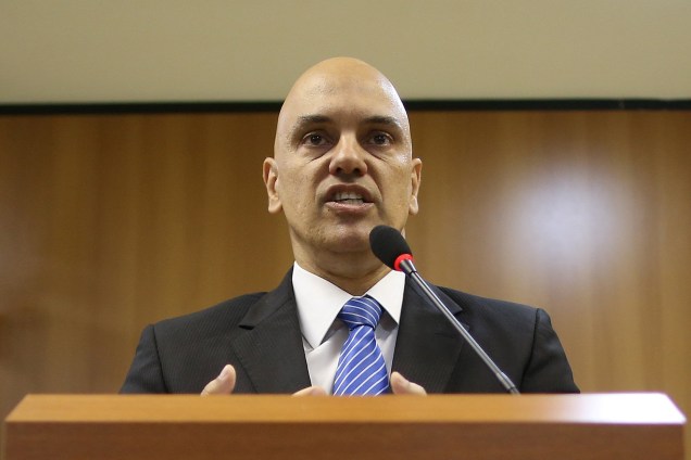 Ministro da Justiça, Alexandre de Moraes durante coletiva em Brasília (DF) após a prisão de suspeitos que planejavam ato terrorista na Olimpíada do Rio - 21/07/2016