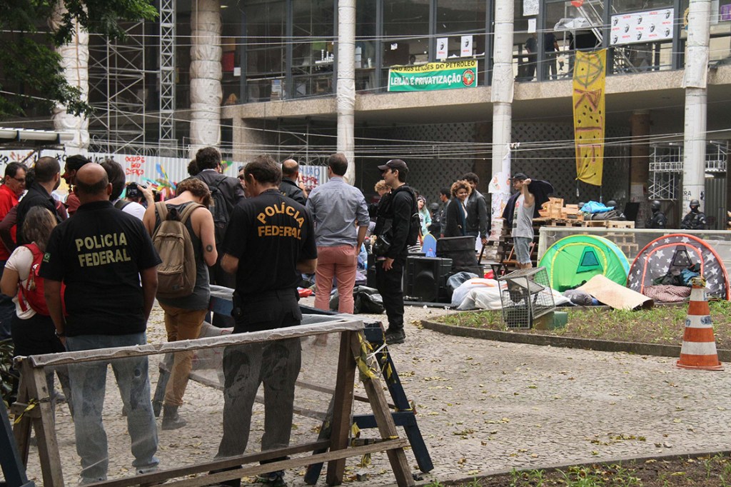 Polícia Federal desocupa o Palácio Capanema, prédio do Ministério da Cultura (MinC), no Rio de Janeiro
