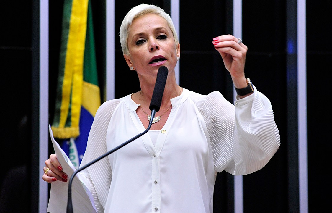 A deputada Cristiane Brasil (PTB-RJ), discursa durante sessão de votação, para a escolha do novo presidente da Casa - 13/07/2016