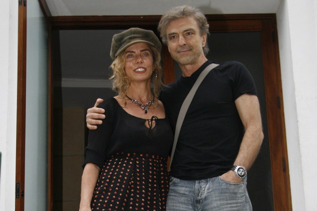 Bruna Lombardi e Carlos Alberto Ricelli, na pré-estréia do filme "O Signo da Cidade"