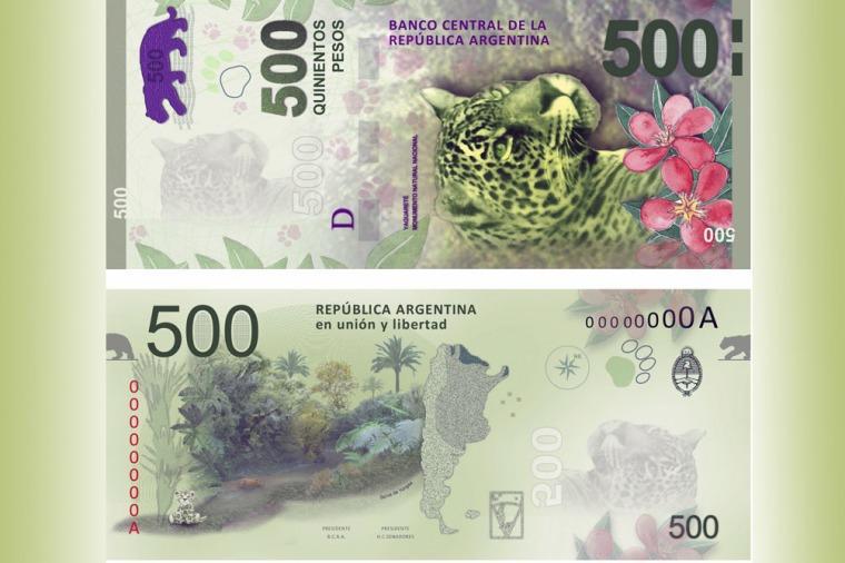 A nota de 500 pesos da Argentina