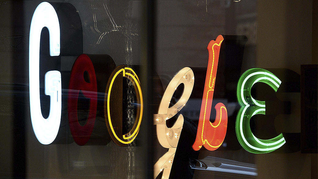 Logo do Google no escritório da empresa em Nova York