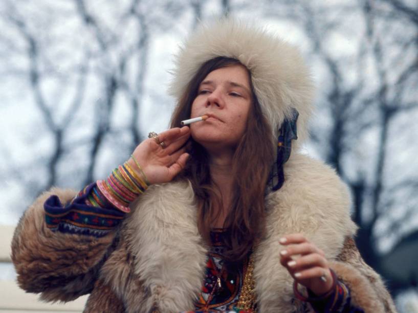 A cantora Janis Joplin em cena do documentário Janis: Little Girl Blue