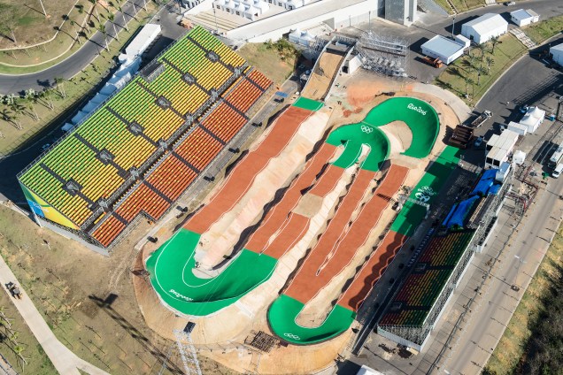 Vista aérea do Centro Olímpico de Ciclismo BMX