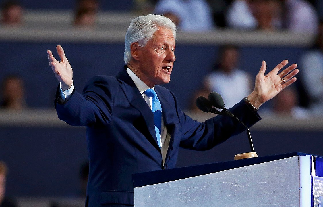 Ex-presidente dos Estados Unidos, Bill Clinton, discursa na Convenção Democrata em Filadélfia, na Pensilvânia