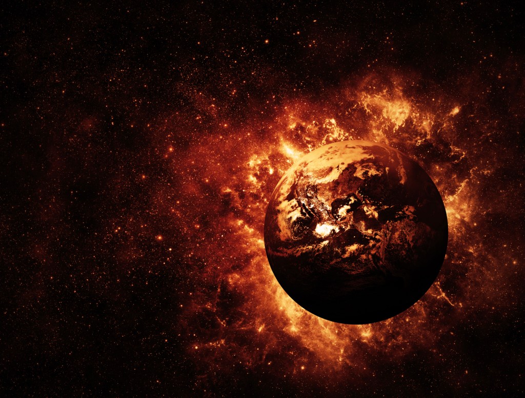 Imagem de planeta explodindo