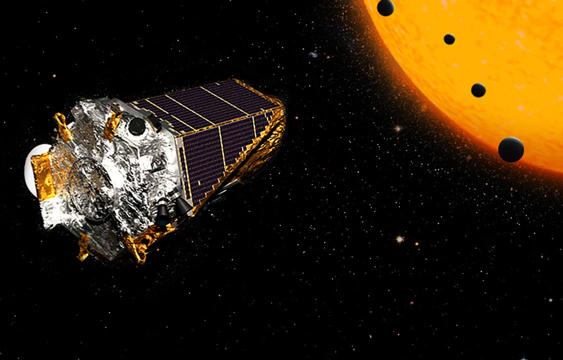 Ilustração representa telescópio Kepler, da NASA, reconhecendo mais de 100 novos planetas orbitando uma estrela-anã
