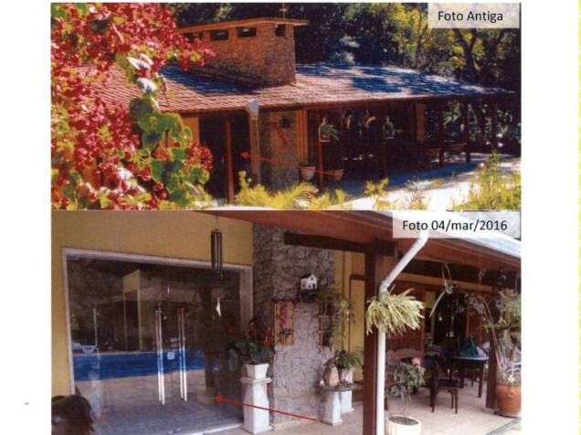 Detalhe das instalações do sítio em Atibaia, em fotografia registrada pelos peritos durante vistoria