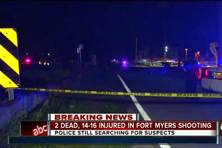 A polícia isolou a área do tiroteio, em Fort Myers, na Flórida
