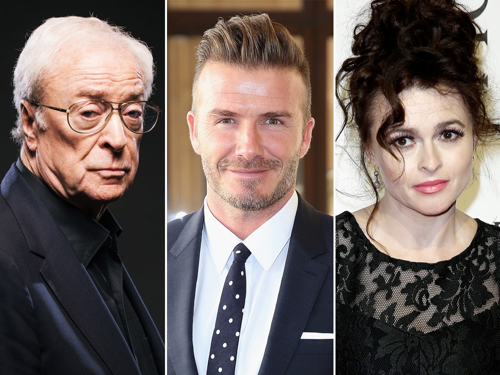 Michael Caine, David Beckham e Helena Bonham Carter