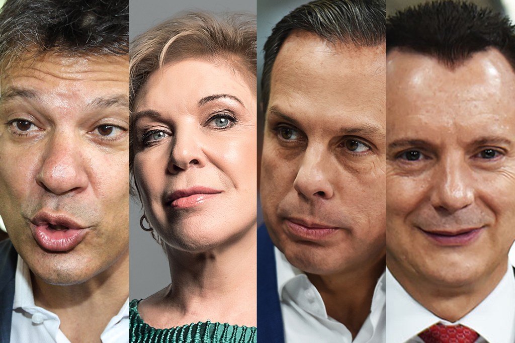 Os candidatos à Prefeitura de São Paulo: Fernando Haddad, Marta Suplicy, João Dória Jr, e Celso Russomanno