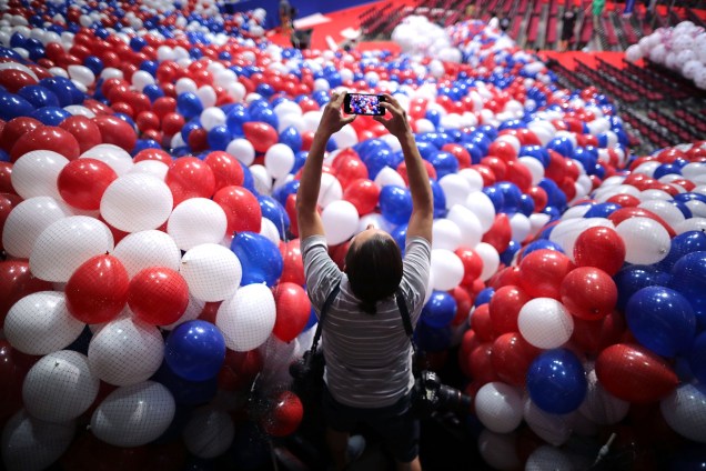 Fotógrafo registra os últimos preparativos para a Convenção Nacional Republicana na Quicken Loans Arena em Cleveland, Ohio - 15/07/2016