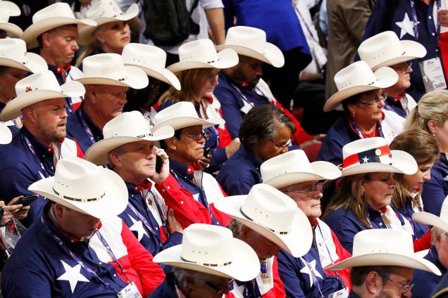 Membros da delegação do Texas, durante a Convenção Nacional do Partido Republicano americano, em Cleveland, Ohio (EUA) - 18/07/2016
