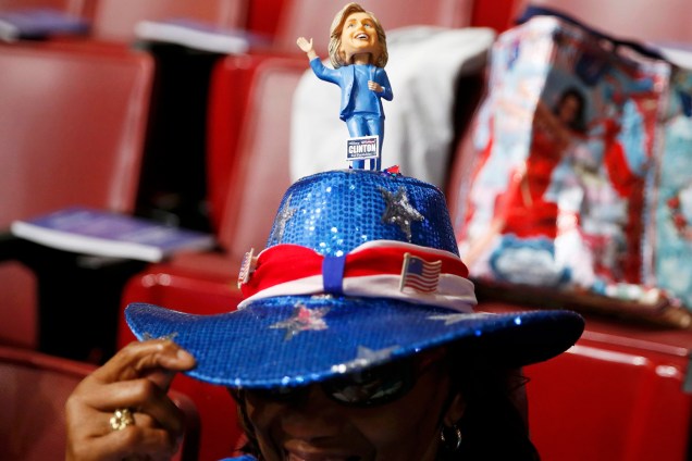 Chapéu de delegada, durante a Convenção Nacional Democrata,  na cidade da Filadélfia (EUA) - 25/07/2016