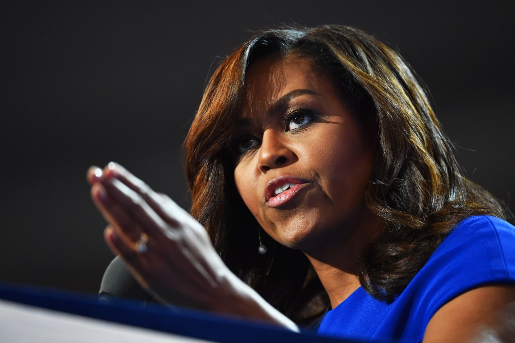eira-dama dos Estados Unidos, Michelle Obama, durante o primeiro dia da Convenção nacional do Partido Democrata americano, realizada em Filadélfia (EUA) - 25/07/2016