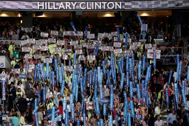 Apoiadores de Hillary Clinton durante o quarto dia da Convenção do Partido Democrata americano, na Filadélfia (EUA) - 28/07/2016