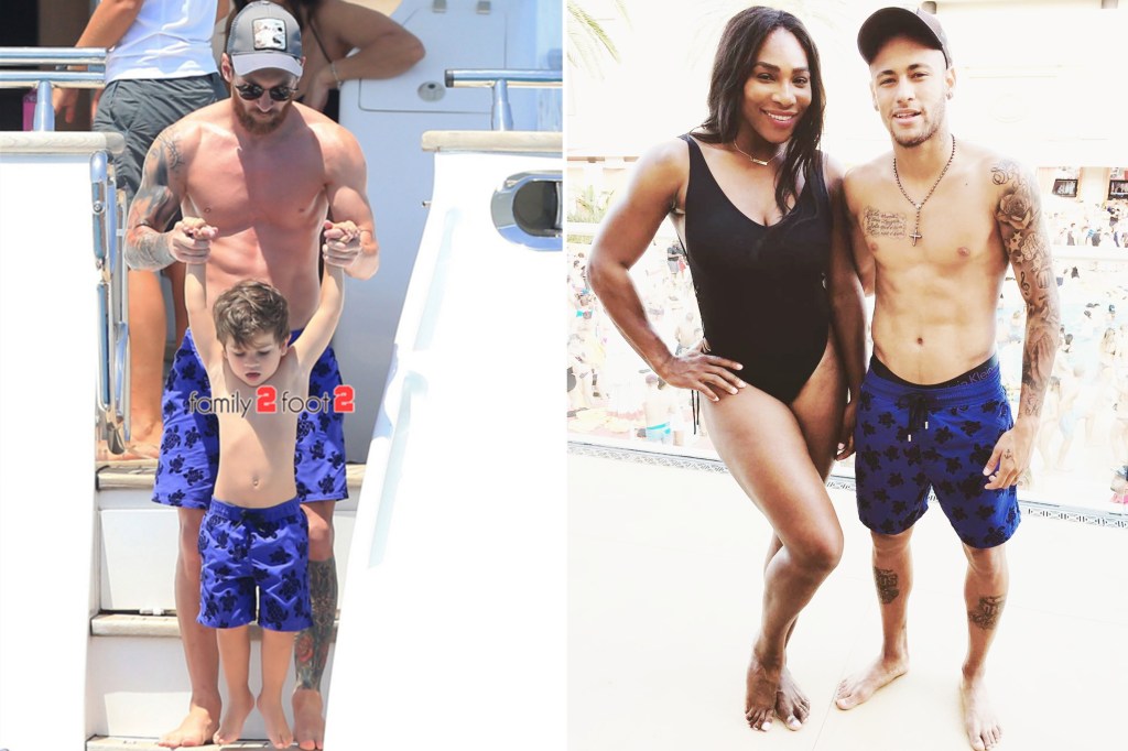 Messi e Neymar usam o mesmo shorts nas férias