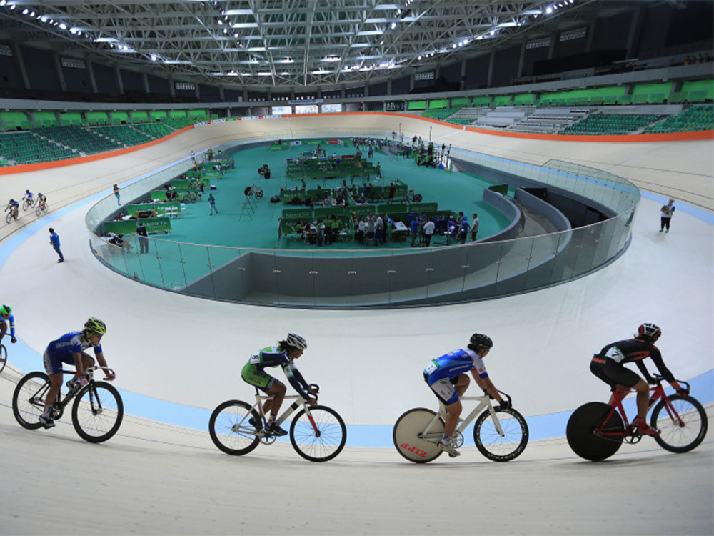 O Velódromo, última instalação do Parque Olímpico Rio 2016 a ficar pronta, foi entregue ainda em obras pela prefeitura do Rio