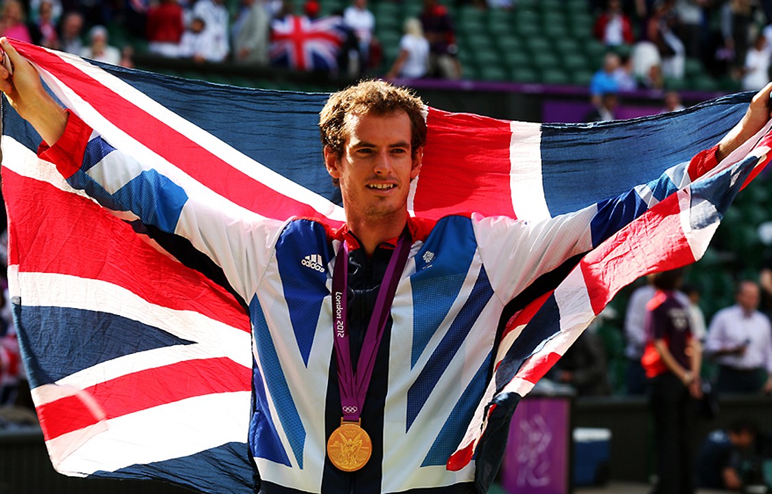 Andy Murray comemora medalha de ouro na Olimpíada de Londres, em 2012