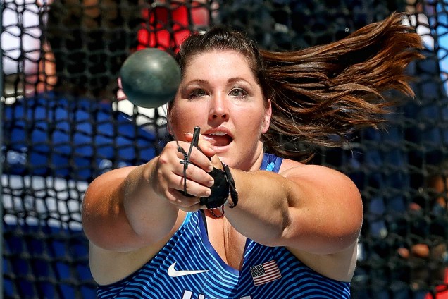 A americana Deanna Price durante competição de arremesso de martelo, no Estádio Olímpico - 15/08/2016