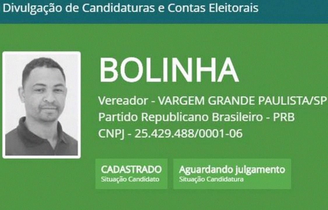 Banner de candidatura de Eduardo Caetano dos Santos, o Bolinha (PRB-SP)