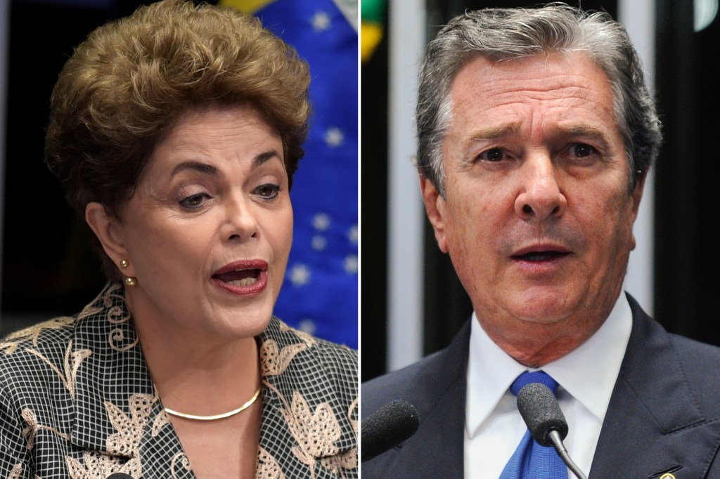 A presidente afastada Dilma Rousseff e o senador Fernando Collor