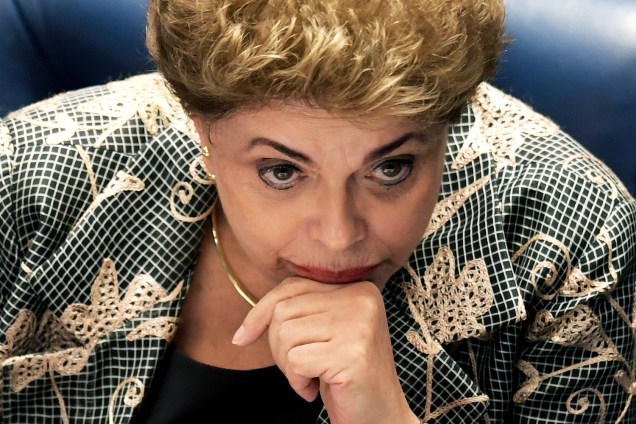 A presidente afastada, Dilma Rousseff, faz sua defesa durante sessão de julgamento do impeachment no Senado - 29/08/2016