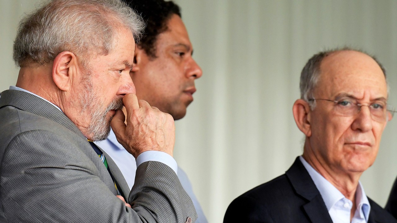 O ex-presidente Lula e o presidente do PT, Rui Falcão, acompanham a votação do impeachment de Dilma Rousseff no Senado Federal - 31/08/2016