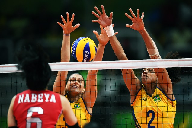 Lance na partida entre Brasil e Japão, nas Olimpíadas Rio 2016