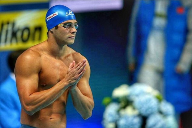 Nadador Marcelo Chierighini durante treinamento para a Rio-2016