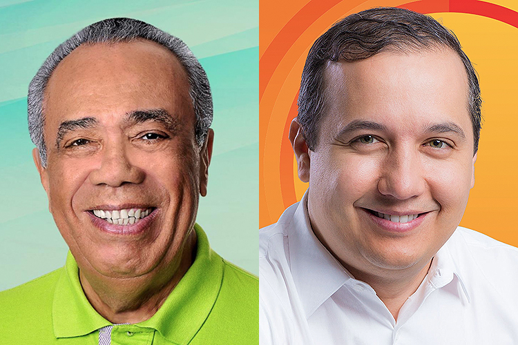 Os candidatos à prefeitura de Aracaju (SE): João Alves Filho (DEM) e Valadares Filho (PSB)