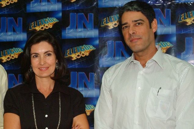 William Bonner e Fátima Bernardes durante cobertura das eleições de 2006