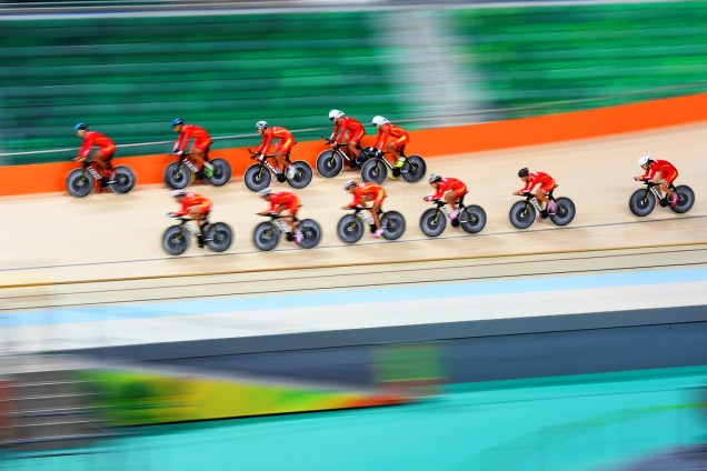 Equipe chinesa de ciclismo treina no Velódromo Olímpico, no Rio de Janeiro (RJ) - 05/08/2016