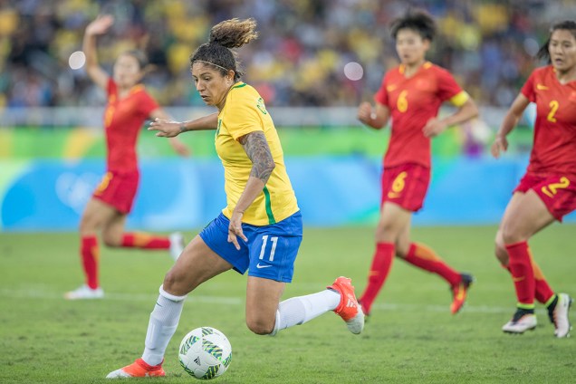 Lance no jogo entre Brasil e China no Engenhão, no Rio