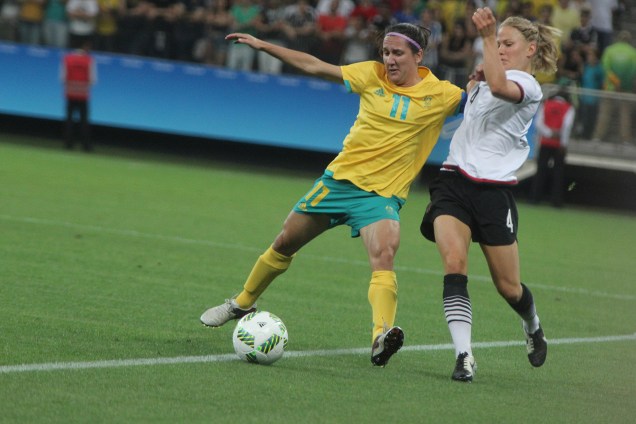 Alemanha e Austrália empatam em partida válida pela segunda rodada do grupo F do futebol feminino no Itaquerão