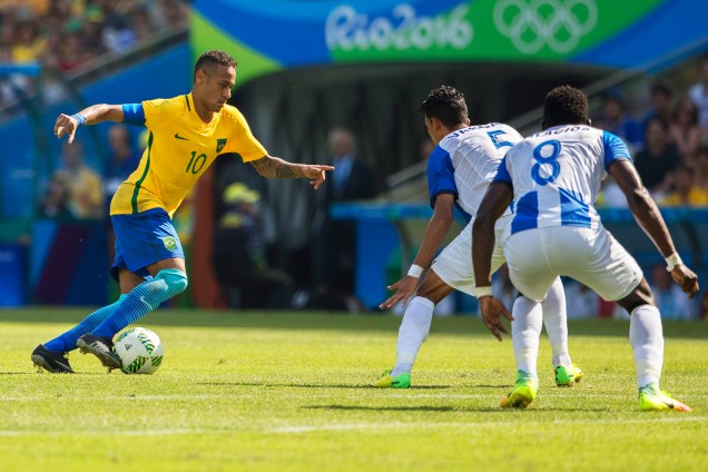 Neymar durante partida entre Brasil e Honduras, válida pelas semifinais do torneio olímpico de futebol masculino, realizada no Estádio do Maracanã - 17/08/2016