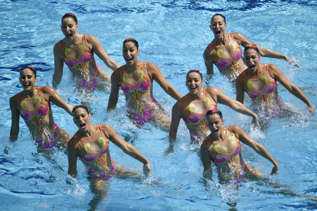 A equipe brasileira de nado sincronizado terminou em sexto lugar na categoria rotina livre - 19/08/2016