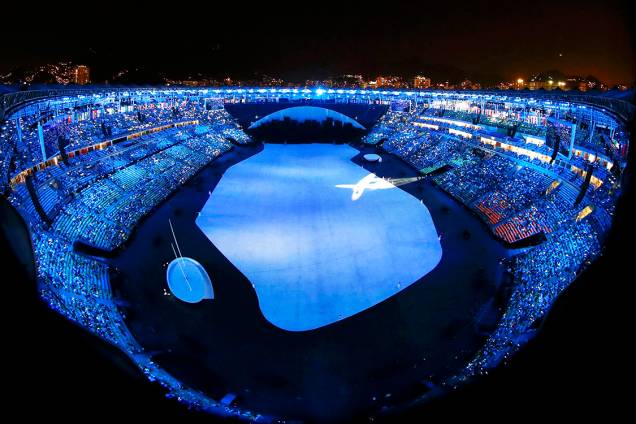 Estádio do Maracanã, minutos antes da cerimônia de abertura dos Jogos Olímpicos Rio-2016 - 05/08/2016