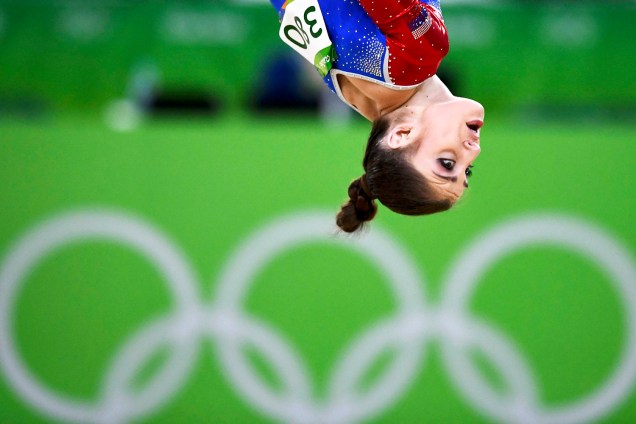 A ginasta russa Aliya Mustafina, durante sua apresentação na Arena Olímpica - 07/08/2016