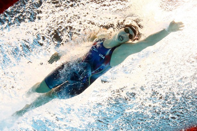 A nadadora americana Katie Ledecky, na final dos 400m nado livre - 07/08/2016