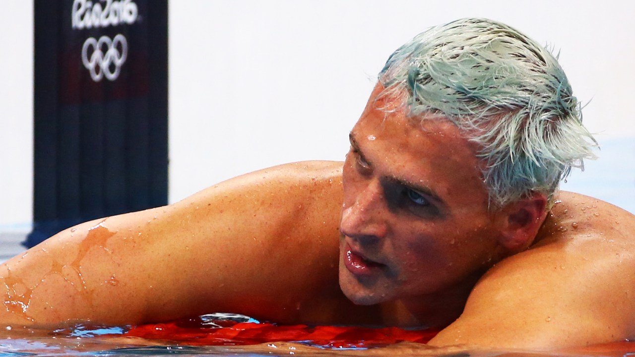 O nadador americano Ryan Lochte durante a final dos 200m medley, na Rio-2016 - 11/08/2016