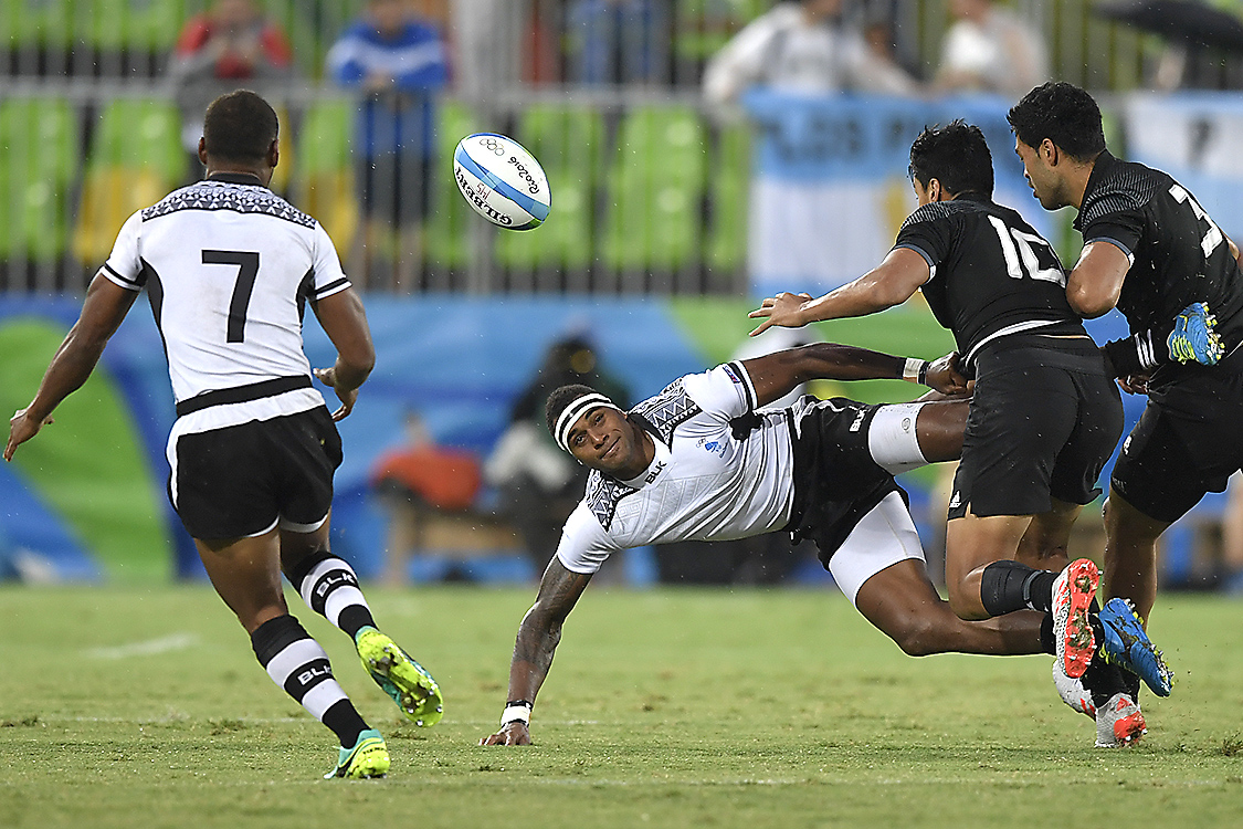 Partida de rugby masculino entre Fiji e Nova Zelândia, nos Jogos Olímpicos Rio 2016