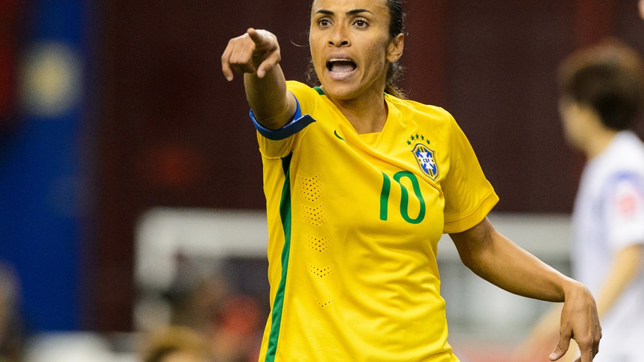 A brasileira Marta, durante partida da seleção feminina de futebol, contra a Coreia do Sul, na Copa do Mundo em Montreal, no Canadá - 09/06/2015