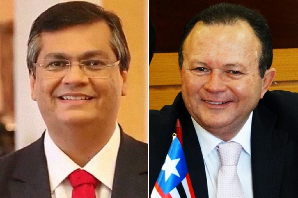 Candidato ao governo do estado do Maranhão, Flávio Dino, e seu vice, Carlos Brandão