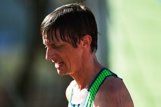 O atleta brasileiro da marcha atlética, Moacir Zimmermann, durante a prova de 20km, nas Olimpíadas Rio 2016