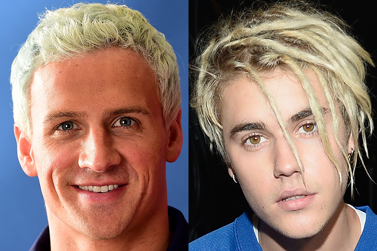 O nadador Ryan Lochte e o cantor Justin Bieber