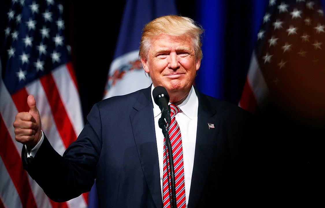 O candidato republicano à presidência dos Estados Unidos, Donald Trump, durante comício em Ashburn, no estado americano da Virgínia - 02/08/2016