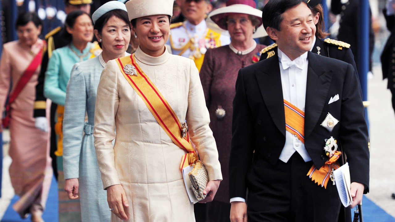 O príncipe Naruhito do Japão e sua esposa, princesa Masako, em Amsterdam - 30/04/2013