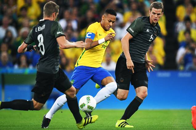 Neymar durante final contra a Alemanha, nas Olimpíadas Rio 2016