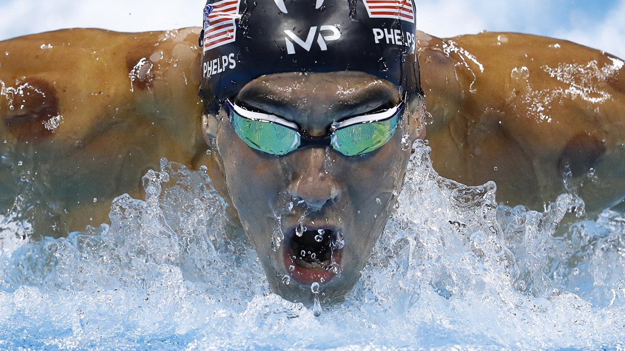 O nadador americano Michael Phelps, durante a prova dos 200m nado borboleta - 09/08/2016